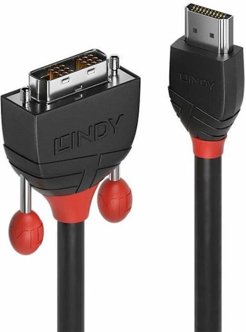 Lindy LY-36274 Cable DVI-D male - HDMI male 5m Μαύρο