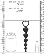 Ouch Anal Heart Beads - Black