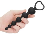Ouch Anal Heart Beads - Black