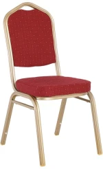 HILTON Καρέκλα Μέταλλο Βαφή Light Gold, Ύφασμα Κόκκινο