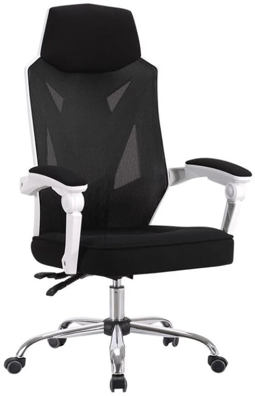 BF9450 Πολυθρόνα Relax Γραφείου Διευθυντή, Βάση Χρώμιο, PP Άσπρο, Mesh Μαύρο