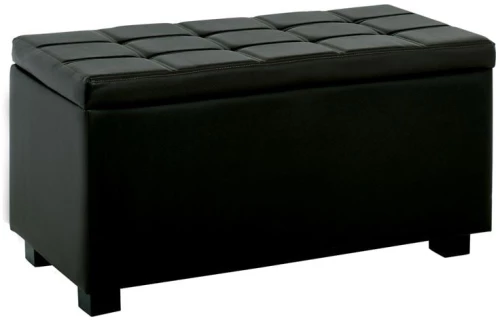 DENISE Σκαμπό με Αποθηκευτικό Χώρο - Ταμπουρέ, PU Μαύρο