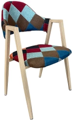 Καρέκλα Τραπεζαρίας ArteLibre SOLANA Patchwork Ύφασμα/Μέταλλο 51x51x81cm