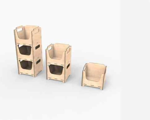 Intra WOODNEST MINI – Ξύλινη Θήκη Οργάνωσης με Λαβές Αποθήκευσης Σπιτίου και Επιχείρησης  31x73x17 cm Box53-01316