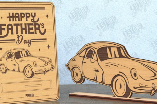 Intra απο ξύλο plywood  Χρώμα wenge 3mm-4mm πάχος - Κάρτα για τη γιορτή του πατέρα | Δώρο | Ευχετήρια κάρτα Δίασταση 10x15 cm INTRAFABR-77073891