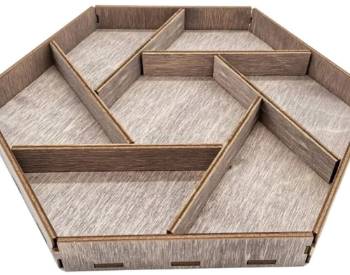 Intra απο ξύλο plywood 3mm-4mm πάχος – Εξάγωνος δίσκος σερβιρίσματος φαγητού με ξύλο μοναδικών τμημάτων 15x20 cm INTRAVECTRY-MY556335