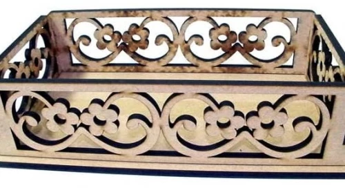 Intra απο ξύλο plywood 3mm-4mm πάχος – Δίσκος σερβιρίσματος από κόντρα πλακέ με ξύλο μοτίβος φλοράλ 20x25 cm INTRAVECTRY-MY557730