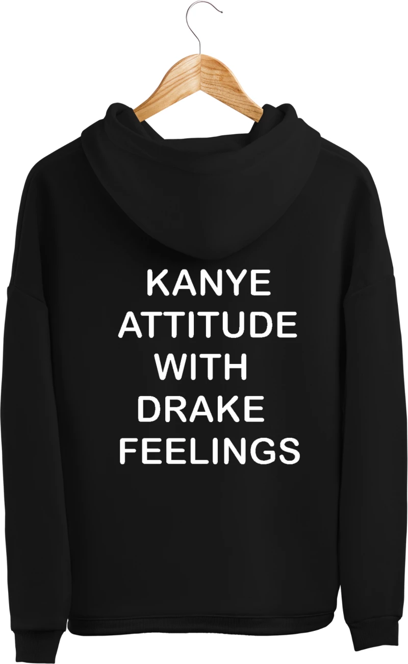 Φούτερ Kanye Attitude With Drake Feelings HOOD901-Μαύρο