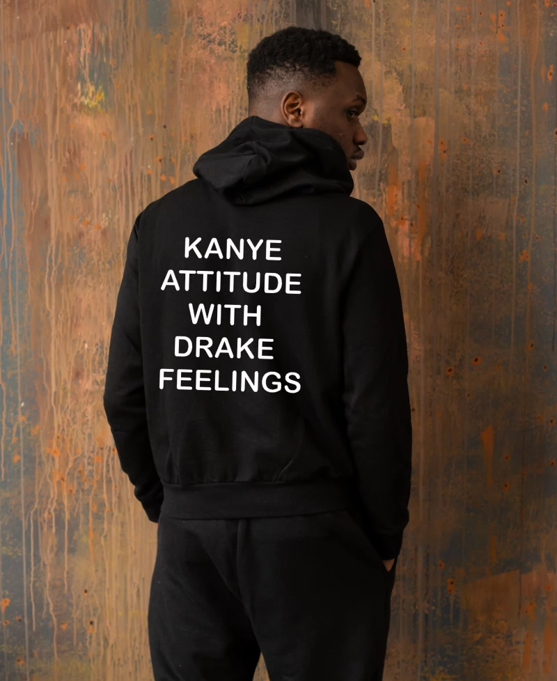 Φούτερ Kanye Attitude With Drake Feelings HOOD901-Μαύρο
