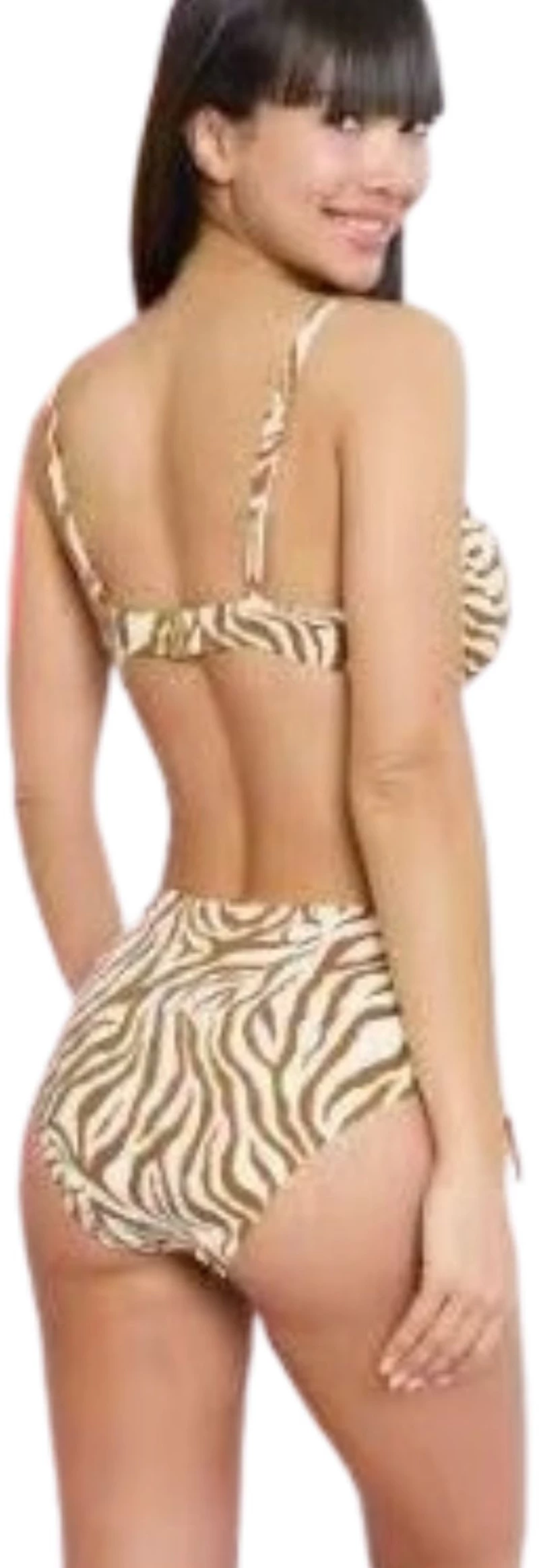 Γυναικείο Μαγιό Σετ Μπικίνι PLUS SIZE T23719-Καφέ