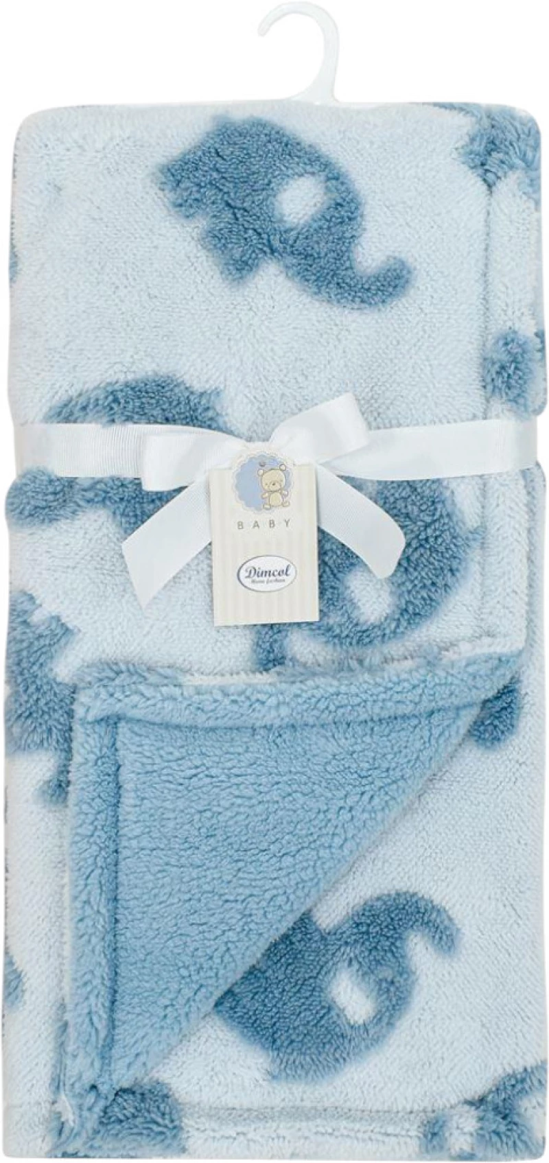 Sky Blue Elephant 08, Κουβέρτα Sherpa Jacquard bebe 460 gsm 75X100εκ, Dimcol