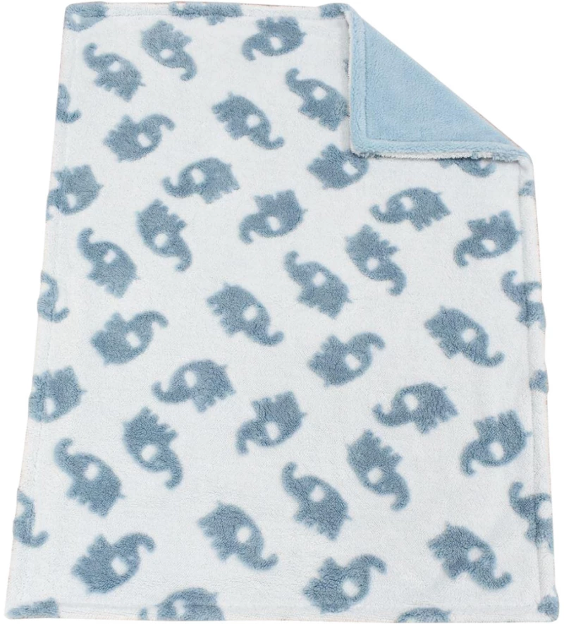 Sky Blue Elephant 08, Κουβέρτα Sherpa Jacquard bebe 460 gsm 75X100εκ, Dimcol