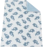 Sky Blue Elephant 08, Κουβέρτα Sherpa Jacquard bebe 460 gsm 75X100εκ, Dimcol