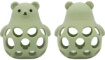 Green, Teddy bear, παιχνίδι-μασητικό οδοντοφυΐας, Queen Mother, (10,5x7,5εκ)