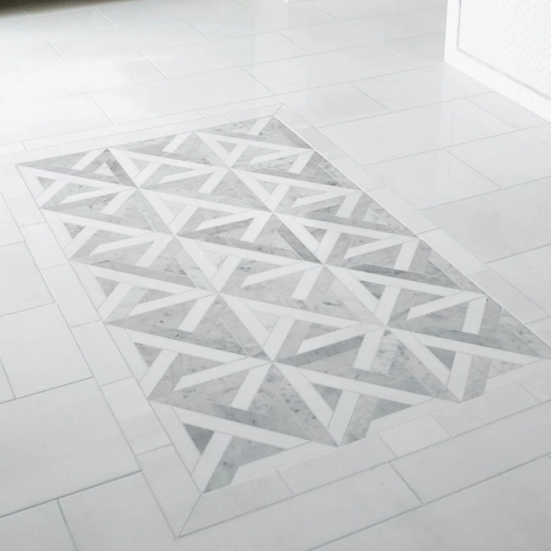 Ivy Space 27.1x29cm Πλακάκι Parquet Diagonal Thassos Grey Ματ