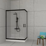 Orabella Stardust Easy Fix H200 Black matt 80X90 - Καμπίνα αντιστρέψιμη, ασύμμετρη