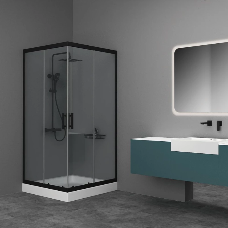 Orabella Vitalia Square Easy Fix Black matt H200 150X150 - Καμπίνα Τετράγωνη