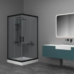 Orabella Vitalia Square Easy Fix Black matt H200 150X150 - Καμπίνα Τετράγωνη
