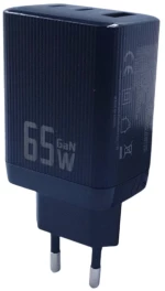 Naxius QC 3.0 65W 1xUSB 2xType-C NXUAC-065 Black CE / RoHS Naxius