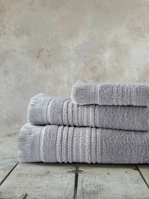 Πετσέτα Allora Gray Γκρι Προσώπου 50x90