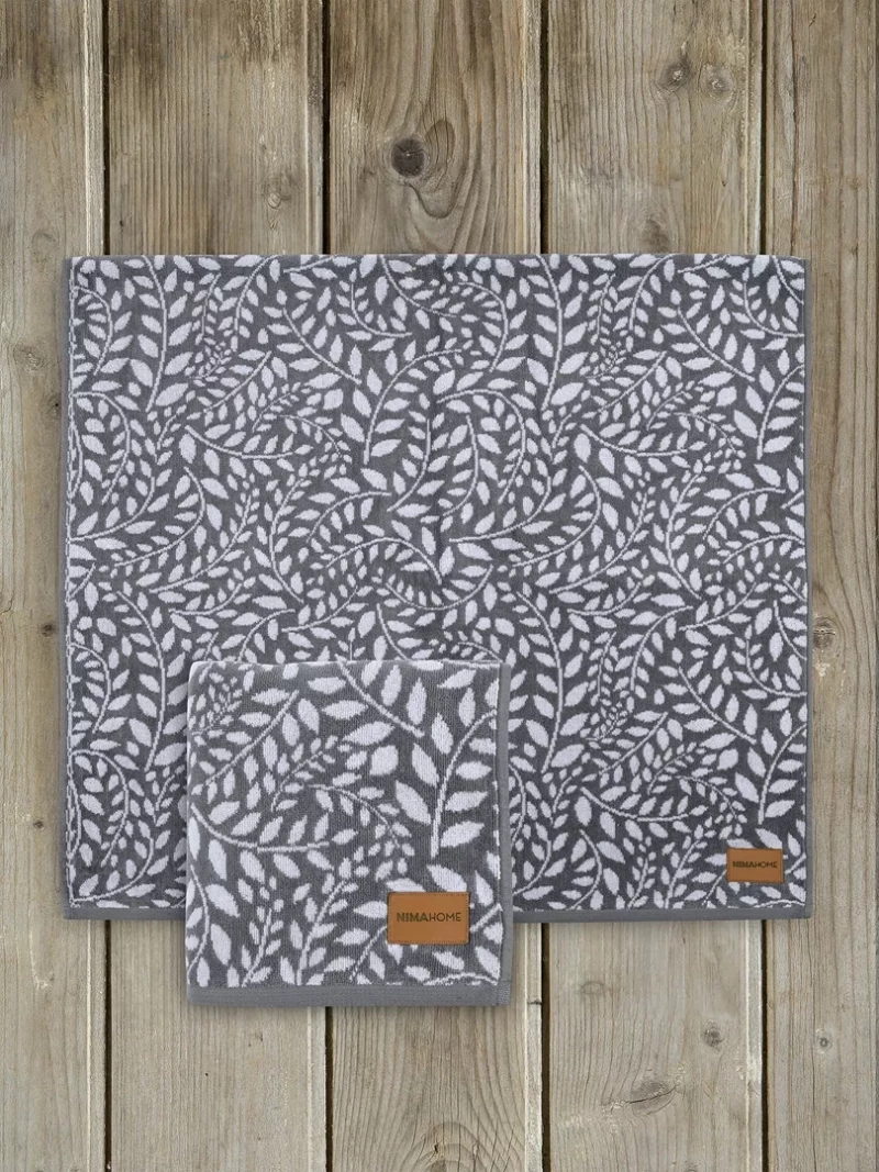 Πετσέτα Ivy Μαύρο, Άσπρο Σετ (1 x 50x90 + 1 x 70x140)