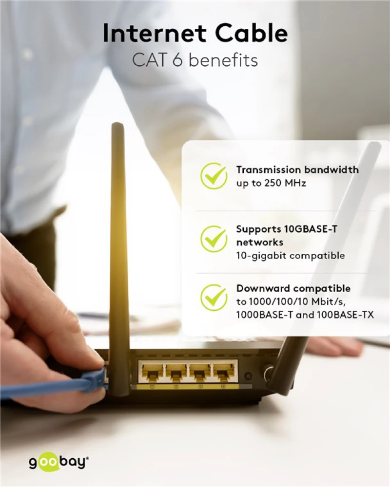 GOOBAY καλώδιο δικτύου 68271, CAT 6 S/FTP, copper, 250MHz, 7.5m, μπλε