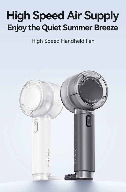 USAMS φορητός ανεμιστήρας LU01 με 5 ταχύτητες, 2000mAh, μαύρος