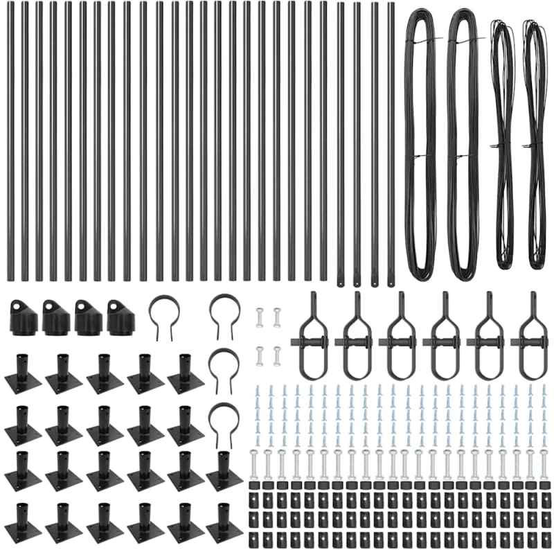 vidaXL Στύλος Περιφράξεων 26 pcs Γκρι Μέγεθος: 3,2 x 3,2 x 110 εκ.