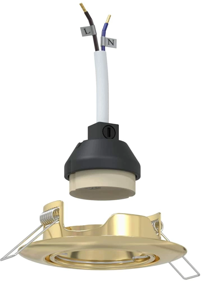 vidaXL Spotlights με προβολείς 12 pcs Χρυσό 9 x 9 εκ. Μέταλλο