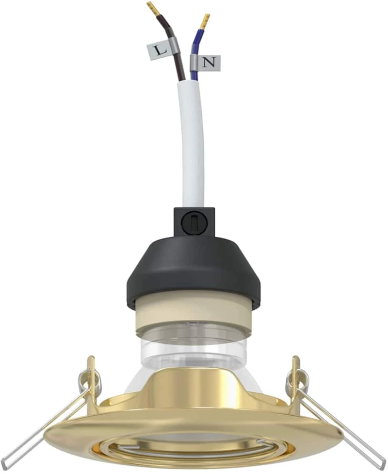vidaXL Spotlights με προβολείς 12 pcs Χρυσό 9 x 9 εκ. Μέταλλο