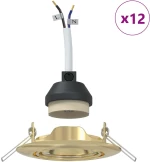 vidaXL Spotlights με προβολείς 12 pcs Χρυσό 9 x 9 εκ. Μέταλλο