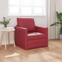 vidaXL Κρεβάτι καναπές Κόκκινο 74 x 77 x 81 εκ. Βελούδο