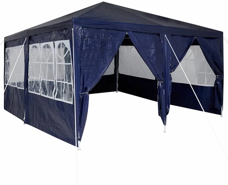 vidaXL Σκηνή Πάρτυ Μπλε και άσπρο 400 x 400 x 266 εκ