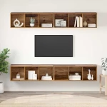 vidaXL Σετ επίπλου τηλεόρασης 4 pcs Παλιό Ξύλο 37 x 37 x 107,5 εκ