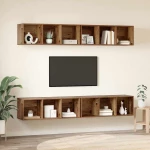 vidaXL Σετ επίπλου τηλεόρασης 4 pcs Παλιό Ξύλο 37 x 37 x 107,5 εκ