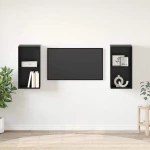 vidaXL Σετ επίπλου τηλεόρασης 2 pcs Μαύρη Οξυά 37 x 37 x 72 εκ