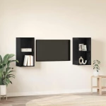 vidaXL Σετ επίπλου τηλεόρασης 2 pcs Μαύρη Οξυά 37 x 37 x 72 εκ