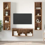 vidaXL Σετ επίπλου τηλεόρασης 3 pcs Παλιό Ξύλο Επεξεργασμένο ξύλο