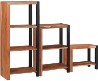 vidaXL Ράφι Βιβλίων 3 pcs Καφέ 50 x 30 x 110 εκ Μασίφ ξύλο ακακίας