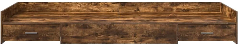 vidaXL Σκελετός Κρεβατιού Καπνιστό Δρύς 80 x 200 cm Επεξεργασμένο ξύλο