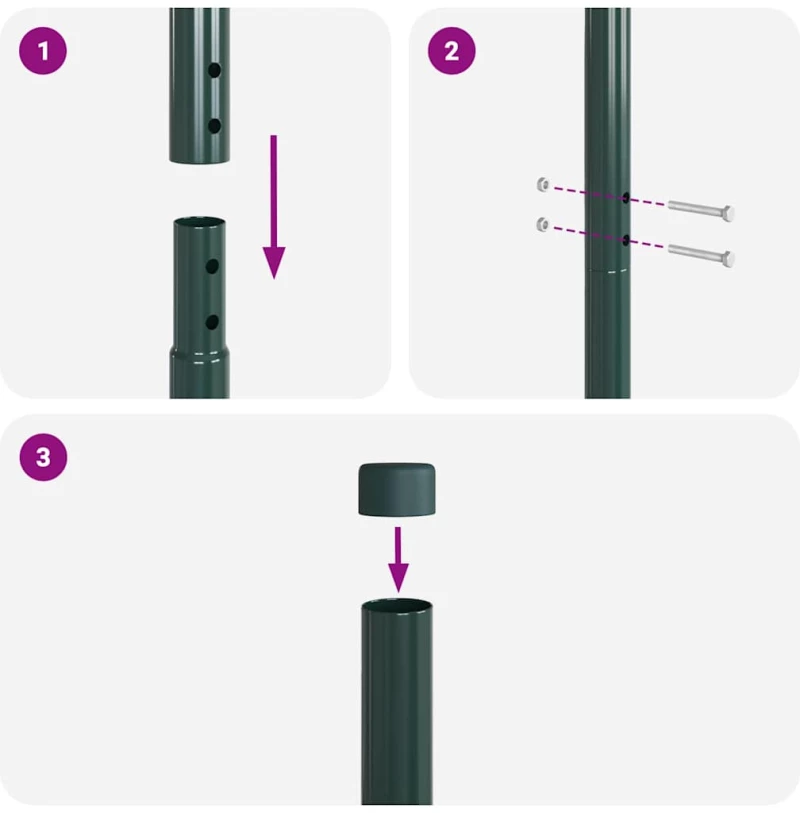 vidaXL Πό posts φράχτη 12 pcs Πράσινο Ατσάλι με Επικάλυψη Πούδρας