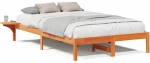 vidaXL Σκελετός Κρεβατιού Κερωτό καφέ 140 x 190 cm