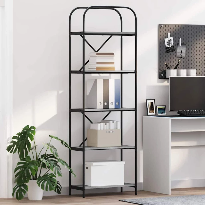 vidaXL Ράφι Βιβλίων Γκρι sonoma 60 x 30 x 183 εκ Επεξεργασμένο ξύλο