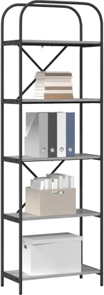 vidaXL Ράφι Βιβλίων Γκρι sonoma 60 x 30 x 183 εκ Επεξεργασμένο ξύλο