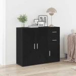 vidaXL Μπουφές Μαύρης Δρυός 91x29,5x75 εκ. από Τεχνητό Ξύλο
