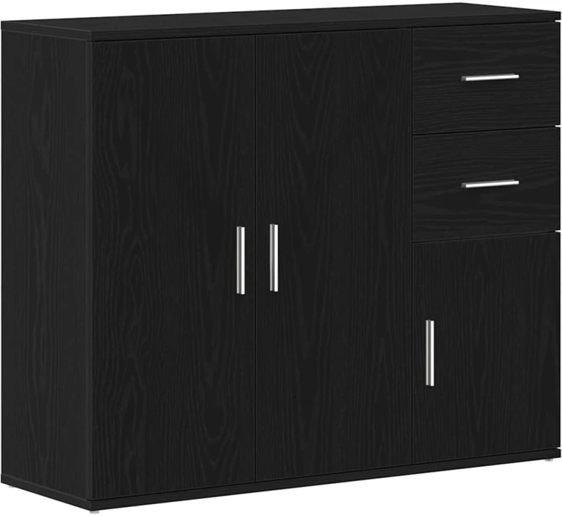 vidaXL Μπουφές Μαύρης Δρυός 91x29,5x75 εκ. από Τεχνητό Ξύλο