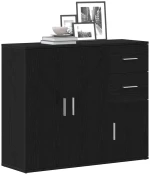 vidaXL Μπουφές Μαύρης Δρυός 91x29,5x75 εκ. από Τεχνητό Ξύλο