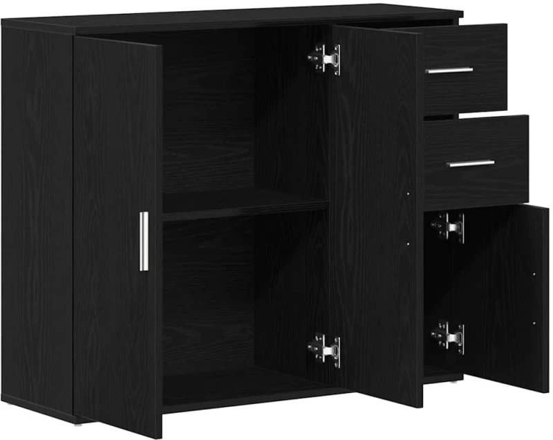 vidaXL Μπουφές Μαύρης Δρυός 91x29,5x75 εκ. από Τεχνητό Ξύλο