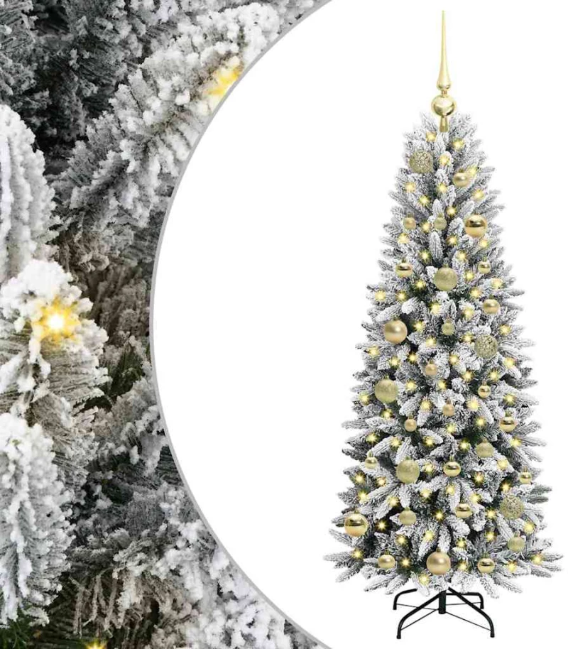 vidaXL Τεχνητό Χριστουγεννιάτικο Δέντρο με 150 LED Λευκό 120 cm