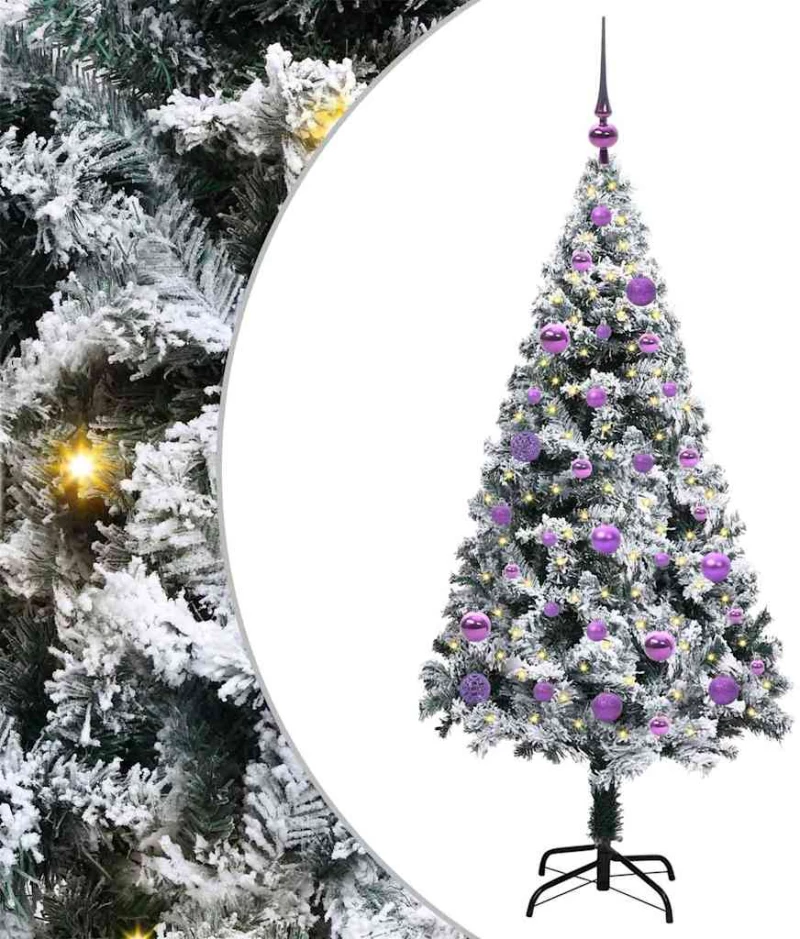 vidaXL Τεχνητό Χριστουγεννιάτικο Δέντρο με 150 LED Λευκό 150 cm
